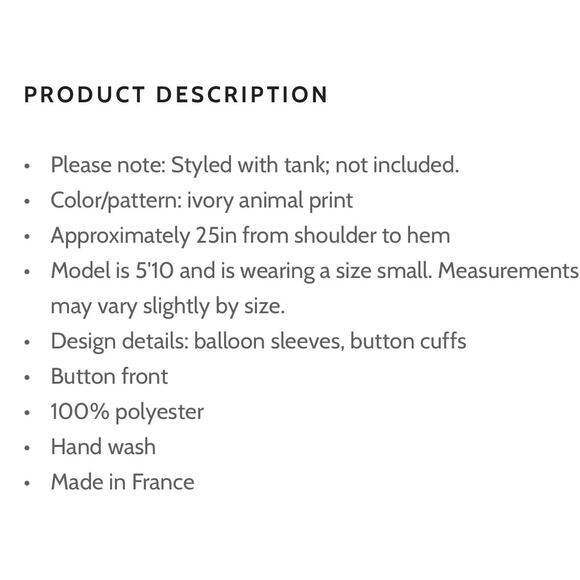 Anna Kay Sheer leopard print with gold accents blouse - Picture 10 of 10